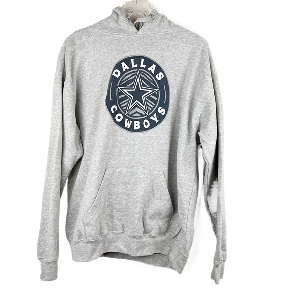 Dallas Cowboys NFL Crest Emblem Pullover Hoodie Heather Gray Men's Size XL - Picture 1 of 4